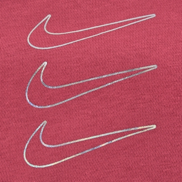 Nike Cropped Pink Swoosh graphic in front Sweatsirt Size M NWT - Picture 2 of 12